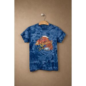 Doobie Brothers Sz S unisex band tee tie dye blue top 50th anniversary tour